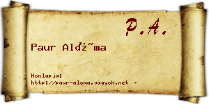 Paur Alóma névjegykártya
